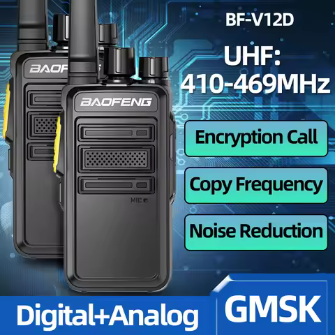 2PCS Baofeng BF-V12D GMSK Digital Walkie Talkie UHF 410-469MHz Encrypted Call Wireless Copy Frequenc