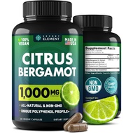 Secret Element Citrus Bergamot Extract 1000mg - 120 Veggie Capsules Citrus Bergamot Supplement for H