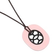 二手愛馬仕 Lift GM 水牛角項鍊，粉紅色/棕色，約 16 克，女士款。