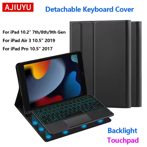Keyboard Case For iPad 9th 8th 7th Gen 10.2 Inch iPad Pro 10.5 2017 Air 3 10.5" Touchpad Backlit Sma
