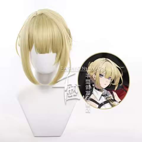 Game Zenless Zone Zero Evelyn Chevalier Cosplay Wig 40cm Short Synthetic Hair Halloween Convention P