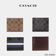 US Export Coach Men's Coin Center Wallet, Multiple Styles, Colors to Choose from, Fashionable and Convenient, Multi slot Card 8297 21371 75006 74991