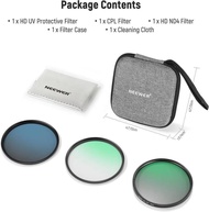 NEEWER 95mm UV CPL ND Lens Filter Kit with Hard Storage Case, Optical Glass & Aluminum Alloy Frame f