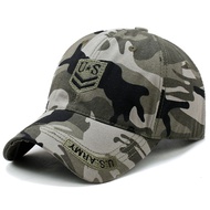 Topi Baseball Loreng Loreng Us Army Kanvas Abu-abu Tua