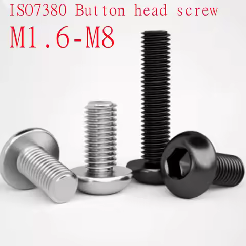 10pcs-100pcs M1.6 M2 M2.5 M3 M4 M5 M6 Stainless Steel Black grade 10.9 ISO7380 Hexagon Hex Socket Ro