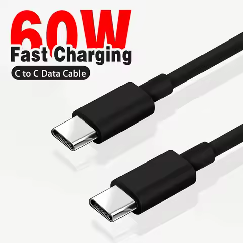 60W USB C Fast Charging Cable Type C toType C Data Cable Quick Charge 3.0 Charger Cord Fast Charging
