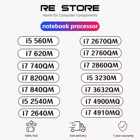 i5 560M 3230M 2540M i7 620M 740QM 820QM 840QM 2640M 2670QM 2760QM 2860QM 3632QM 4900MQ 4910MQ notebo