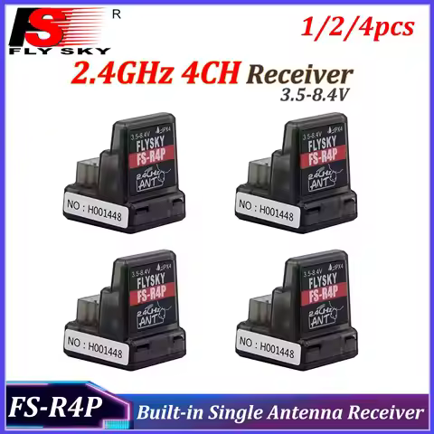 1/2/4PCS FLYSKY FS-R4P 4CH 2.4G Receiver Built-in Single Antenna 3.5-8.4V for RC Car Truck ANT Proto