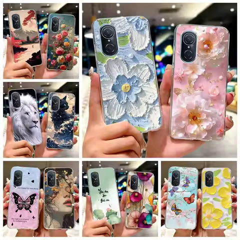 For Huawei Nova 9 SE Case Nova9 Pro Luxury Flowers Painted Cover Soft Slim Phone Case For Huawei Nov