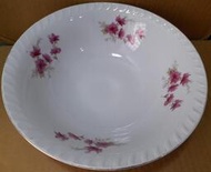 早期大同花卉瓷碗 湯碗 碗公-直徑26公分