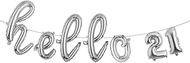 Hello 21 Foil Balloon Banner Letter Mylar Balloons for Twenty one 21th Birthday Celebration Party De