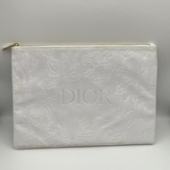 Dior VIP Gift Rare Gift White Relief Makeup Bag Ink Blue Velvet Square Makeup Bag Gold Zipper J