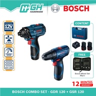 [ GH HARDWARE ] BOSCH Combo Set GSR 120 LI & GDR 120 LI Cordless Drill / Driver / Impact Driver/ Wre