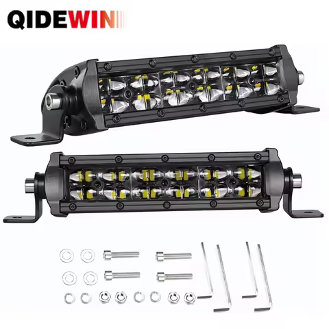 2-Row Led Work Light 5.5" 10" Spot Flood SUV ATV Pickup Truck Car 4x4 4wd Offroad LED Roof Light Bar