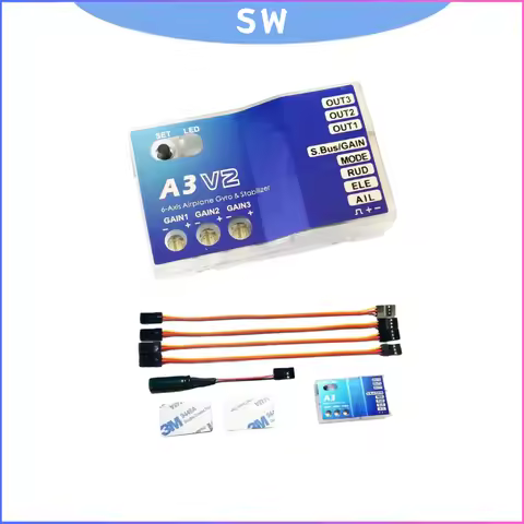 Premium 3-Axis Gyro A3 V2 Flight Stabilizer - for RC Airplane & Fixed-Wing Aircraft (High Precision 