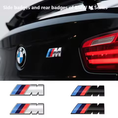 ABS M Badge Car Body Sticker Side Fender Trunk Decals For BMW Sporty Styling Compatible with M3/M4/M