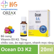 Ocean D3K2 Vitamin d3 k2 mk7 cho trẻ sơ sinh tăng hấp thu canxi bé ăn ngủ ngon nhanh mọc răng chống