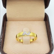 SK Jewelry แหวนเพชร ใส่ได้ทั้งชายหญิง เม็ดกลาง 5 ตัง บ่างข้าง 3 ตัง แหวนคู่แหวนเพชร แหวนทองเพชรแท้ ทองแท้ 9k37.5%