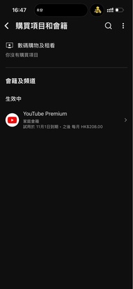 YouTube Premium 家庭計劃 share