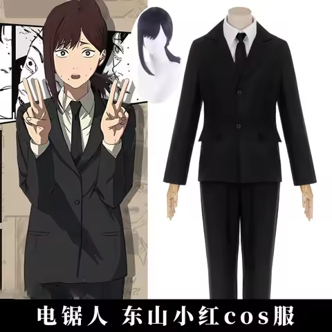 Chainsaw Man Kobeni Higashiyama Anime Cosplay Costume Makima Devil Hunters Wig Black Suit Uniform Ou