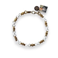 Vintage Paolo Gucci necklace white enamel choker New Old Stock with Tag NOS rare