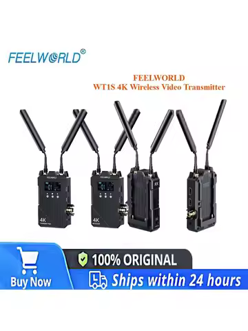 FEELWORLD WT1S 4K Wireless Video Transmitter Duplex Intercom Dual HDMI & SDI Input Output for Live S