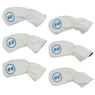 6 Pcs Golf Wedge Cover Waterproof Leather PU 50 52 54 56 58 60 Degree Golf Sand Wedge Headcover