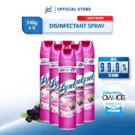Lysol Antibacterial Disinfectant Spray Cleaner Crisp Berry 510 G Set of 6