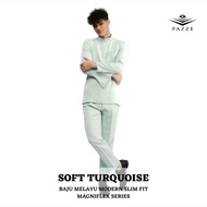 [Magniflex] Soft Turquois BAJU MELAYU FLEXY STRETCH SLIM FIT + FREE Butang Baju Melayu Crystal Raya2024