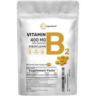 Microingredients Riboflavin Vitamin B2 400mg 180 Tablets