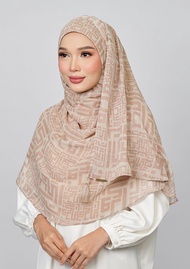 Bokitta Monogram Sand- Printed Plus Crinkled Chiffon Hijab