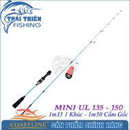 Lure UL Coastline Mini Solid Carbon Fishing Rod 1m35 1 Piece 1m5 Original Plug CW 2-10g