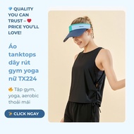 Women's gym yoga drawstring tanktops TX224 - Slim fit, breathable, colorful, comfortable when exerci