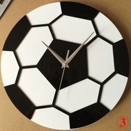 Acrylic Creative Wall Clock Living Room Study Mute Football Wall Clock Round Wall Clock Quartz Clock
