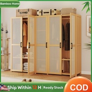 Wardrobe Wardrobe Clothes 2-5Door Bamboo Wardrobe Almari Baju Closet Wardrobe Hanging Wardrobe 衣柜