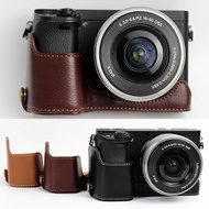 Genuine Real Leather Half Camera Case Grip For Sony A6400 A6300 A6100 A6000