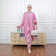 PROMO SET ROK LILIT DAN BLOUSE KAFTAN TUNIK-SET BLOUSE VISCOSE ARUNA DENGAN ROK MOTIF by Diana Batik