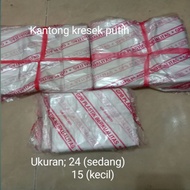 GPB white plastic bags measuring 24x30 and 15x18