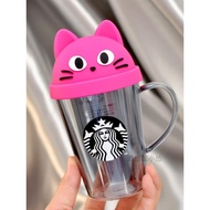 Ins Cup ins Starbucks Cup Starbucks Cup Starbucks Cup Japan 20.23million Holy Festival Goddess Cat with Lid Rose Red Pink Pyrex Mug