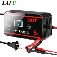 EAFC 110V12V 6AAGM GELLiFePO4 EAFC 110V Pengecas Bateri Kereta Pintar 12V 6A Automatik Penuh LCD Pap