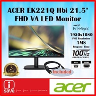 ACER EK221Q Hbi 21.5" FLAT FULL HD 1920x1080 100Hz 1ms VA LED MONITOR EK221