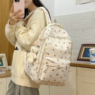 Korean Version ins Simple Junior High School Students Sweet Style Schoolbag Female Cute Campus Style