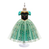 Frozen Anna Kids Girl Green Princess Costume Dress