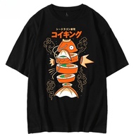 Sushi sashimi short sleeved T-shirt, popular loose clothing for men and women in summer