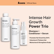 andSons Hair Growth & Hair Loss Trio Kit – Hair Growth Shampoo + Conditioner + Redensyl Serum