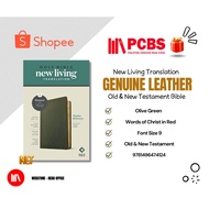 PCBS NLT Thinline Bible Leather : Olive Green (Filament Edition, Red Letter) NLT Holy Bible
