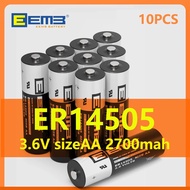 10PCS quantity EEMB ER14505 lithium battery 3.6V SIZE AA 2700mAh for temperature humidity data logge