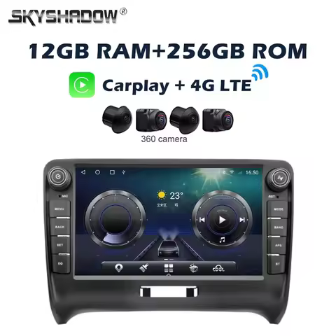 8" 360 Camera 12G+256G Carplay Auto Android 14.0 IPS 4G LTE Car DVD Player GPS Map WIFI Bluetooth Ra