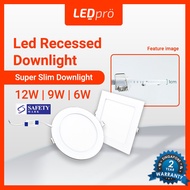 [Buy 2 Free 1] LED Pro Safety Mark Driver Recessed Downlight/Panel Light /Downlight Square/ Round 9W