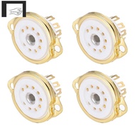 4Pcs 9pin Tube Socket Ceramic Tube Socket,Vacuum Protect Tube Socket for 12AX7,12AT7,12AU7,ECC83,ECC